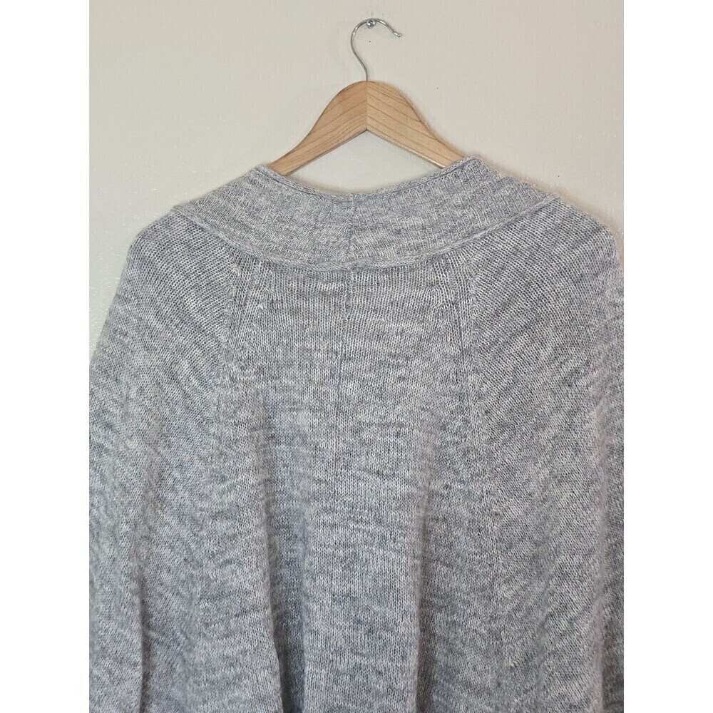 Anthropologie Knit & Knotted Alpaca Wool Blend Wrap Cardigan Gray Womens M - Picture 9 of 16